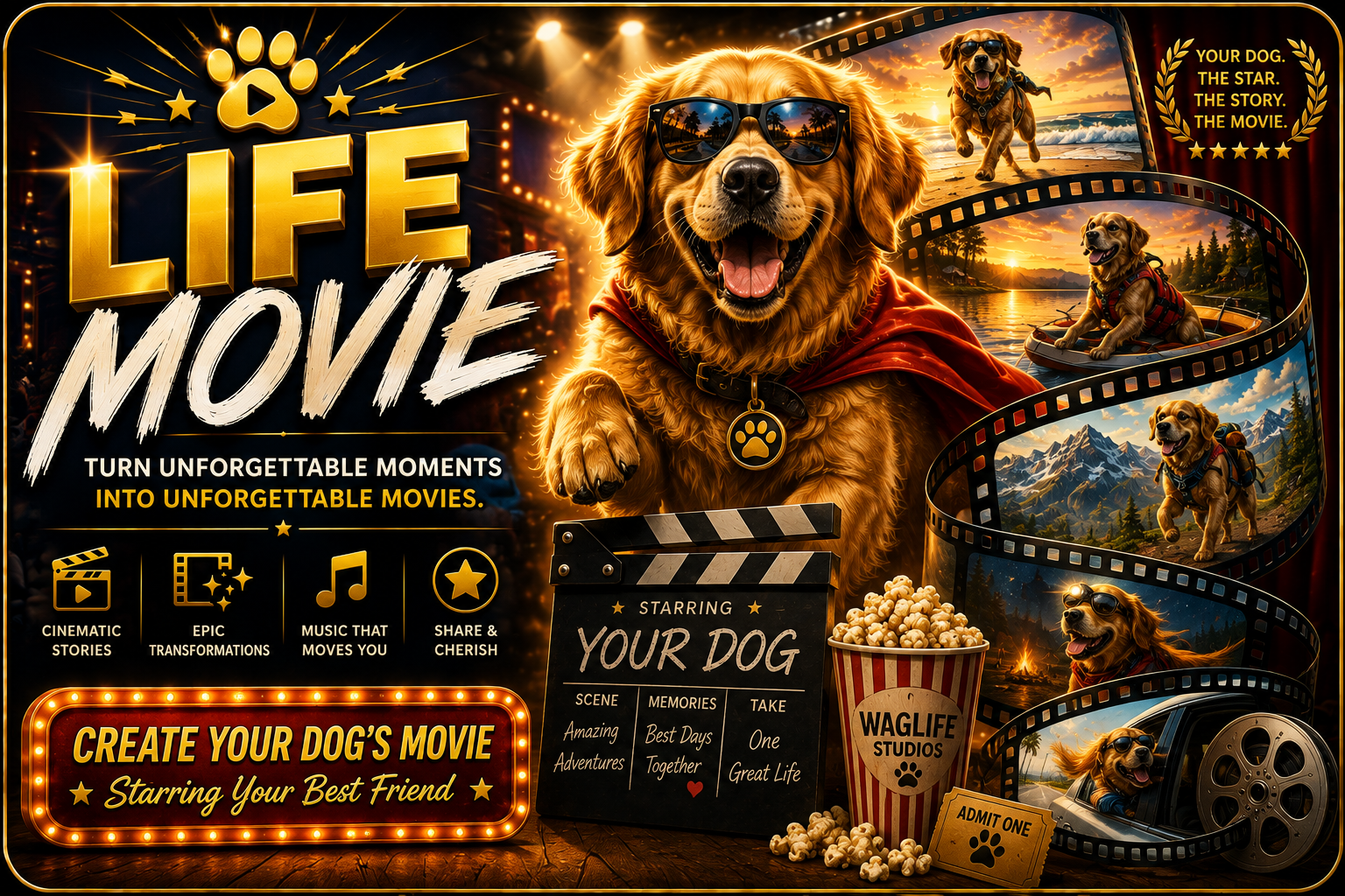 Cooper starring in a cinematic WagLife movie experience