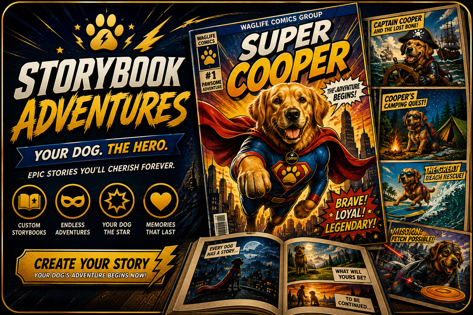 Comic-book adventures starring Cooper as a superhero dog